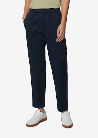 Marc O'Polo Tapered Cargobroek in Blauw: voorkant