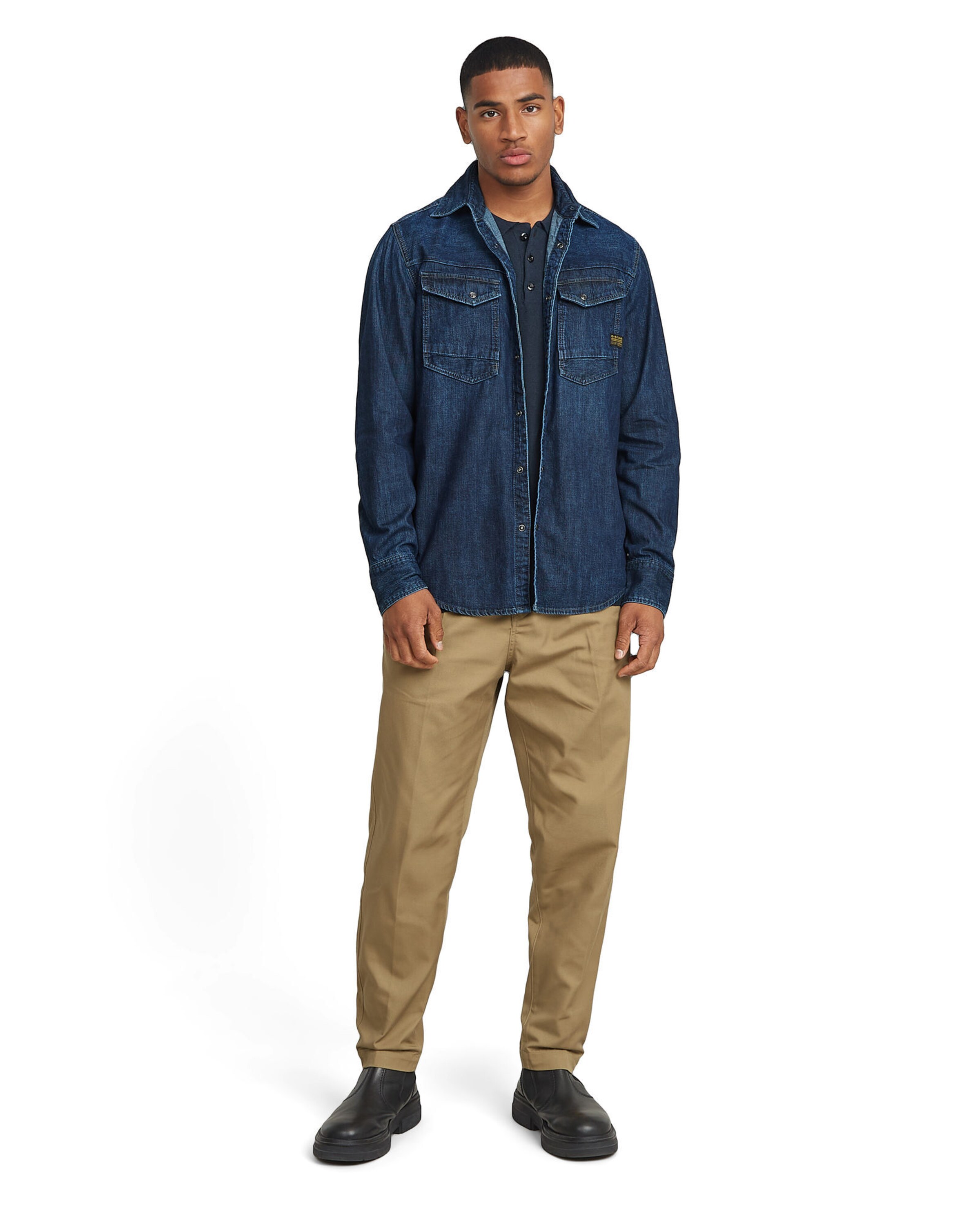 G-STAR Tapered Cargohose 'Pleated' in Braun