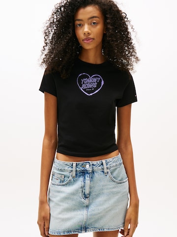Tommy Jeans Μπλουζάκι 'HEART' σε μαύρο: μπροστά