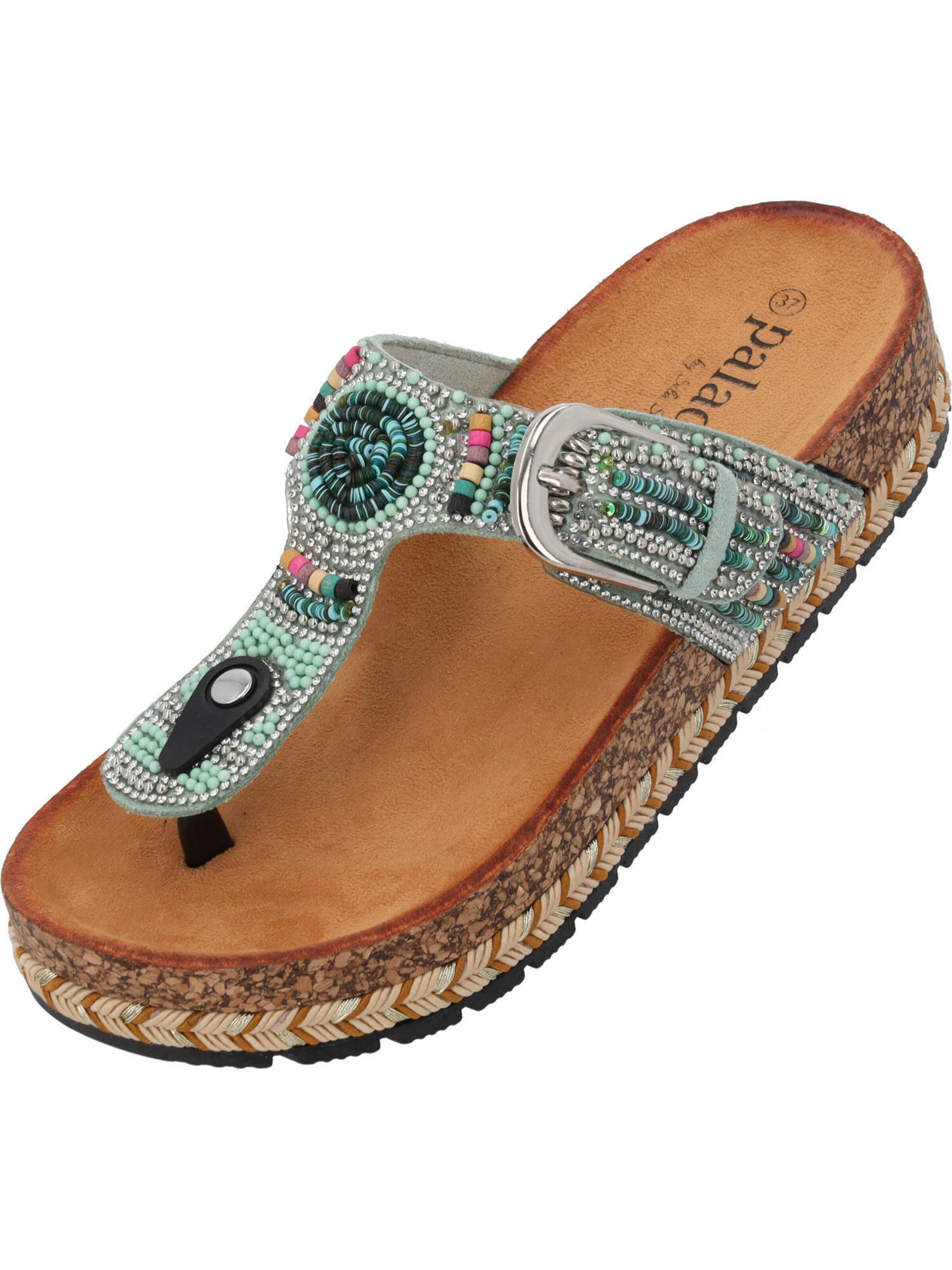 Palado by Sila Sahin T-bar sandals 'Ikoh' in Green: front