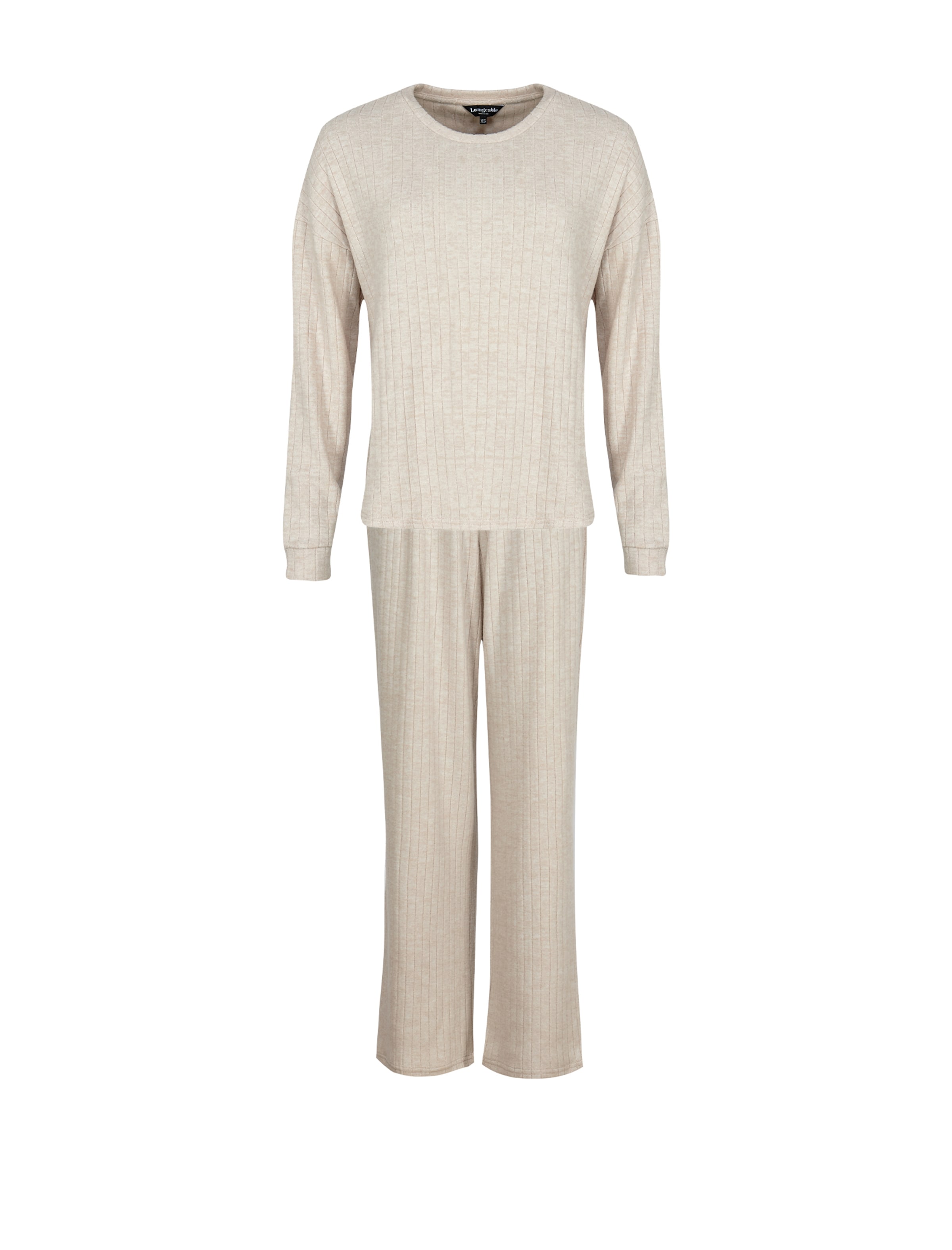 Loungeable Hausanzug in Beige: Vorderseite