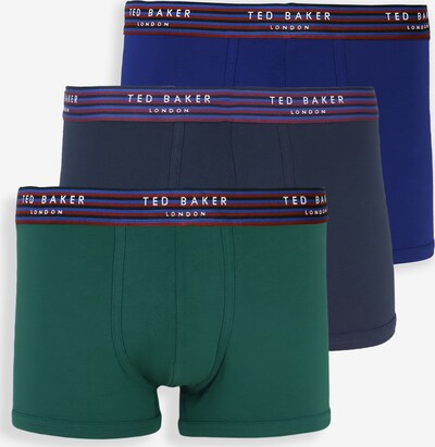 Ted Baker Boxershorts ' 3-Pack Realasting Cotton Stretch ' in de kleur Blauw / Donkerblauw / Groen, Productweergave