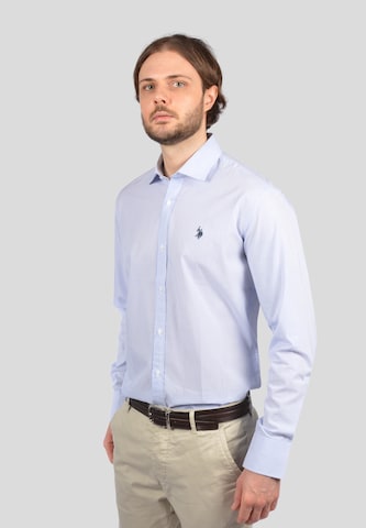 U.S. POLO ASSN. Regular fit Overhemd in Blauw: voorkant