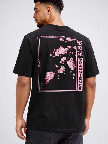 Neverless Shirt 'Kirschblüten' in Black