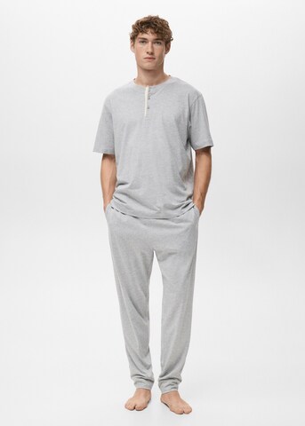 MANGO MAN Long Pajamas 'Nightcot' in Grey: front