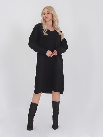 FRESHLIONS Gebreide jurk ' Rahel ' in Zwart