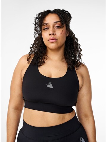 Active by Zizzi Bustier Športni nederček | črna barva: sprednja stran