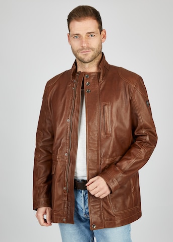 Veste mi-saison bugatti en marron : devant