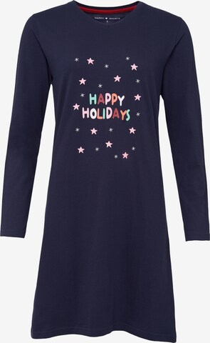 Happy Shorts Nightgown ' Xmas ' in Blue: front