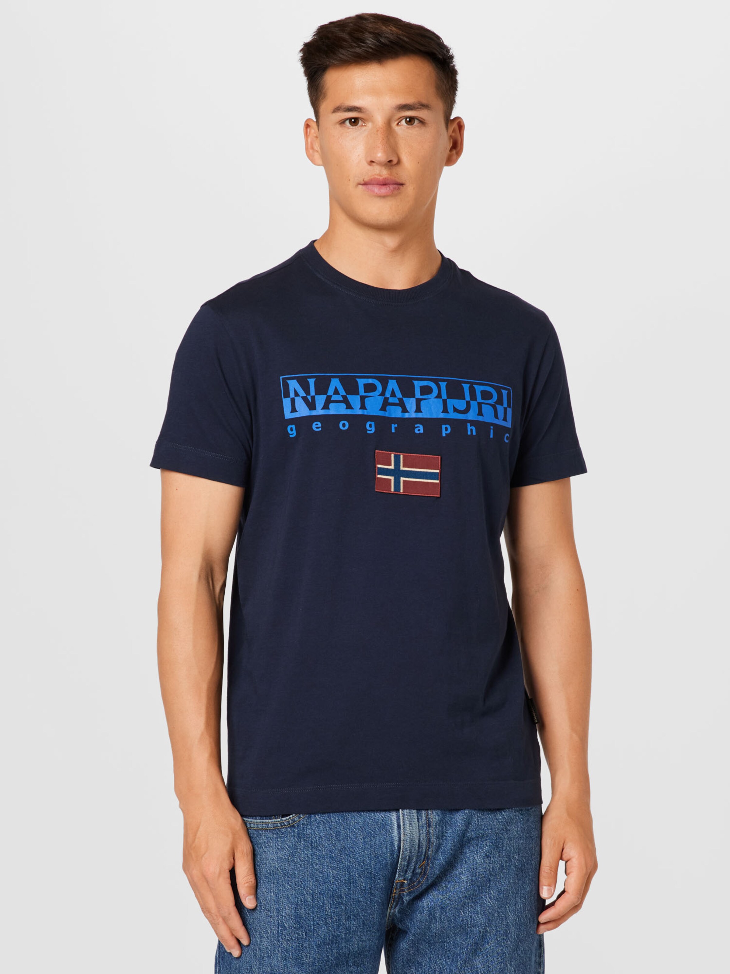 Männer Große Größen NAPAPIJRI T-Shirt 'AYAS' in Marine, Himmelblau - FD77253 Männer Große Größen NAPAPIJRI T-Shirt 'AYAS' in Marine, Himmelblau - FD77253