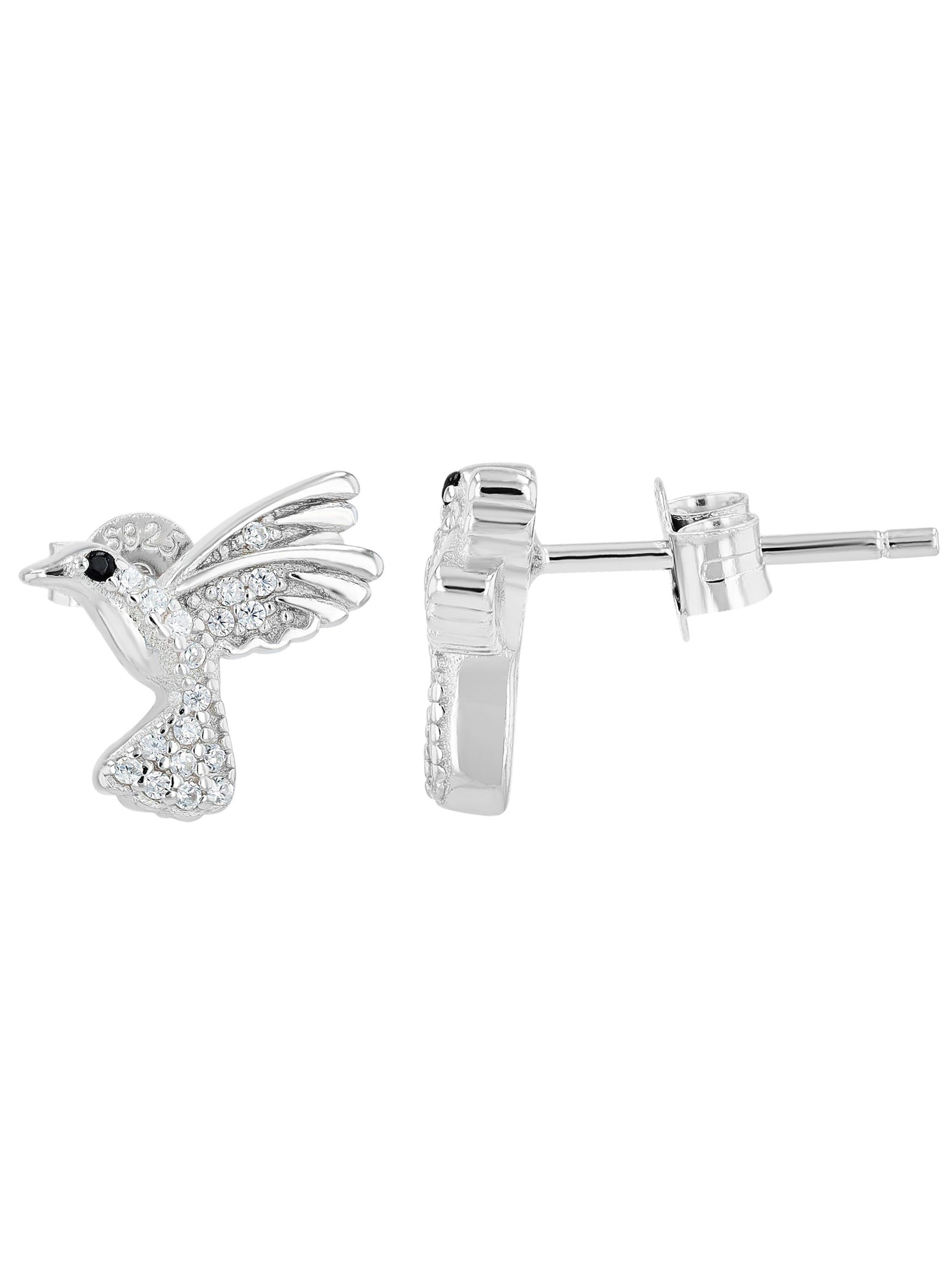 Akzent Earrings '"Selma" aus 925 Sterlingsilber, rhodiniert, langlebig' in Silver