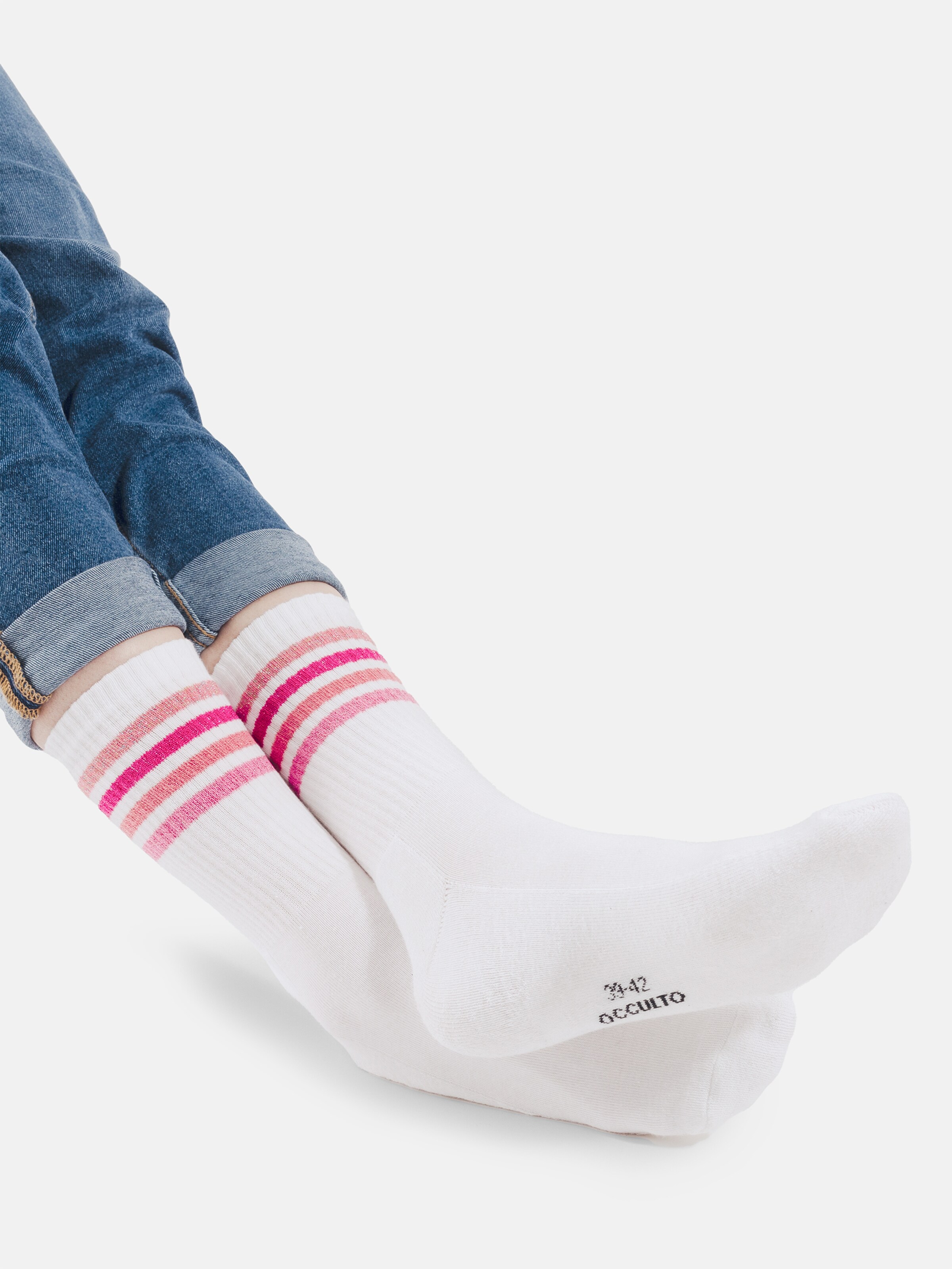 Occulto Sportsokken 'Steffi' in Wit: voorkant