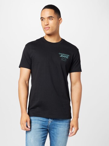 Calvin Klein Jeans - Camiseta 'Future Galaxy' en negro: frente