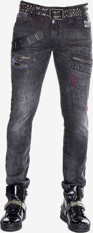 CIPO & BAXX Regular Jeans in Grijs: voorkant