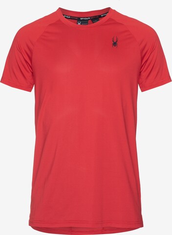 T-Shirt fonctionnel Spyder en rouge : devant