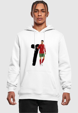Merchcode Sweatshirt 'Player 3' in Wit: voorkant