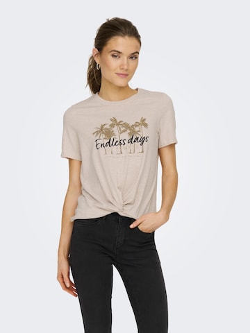 T-shirt 'PALMIE' ONLY en beige : devant