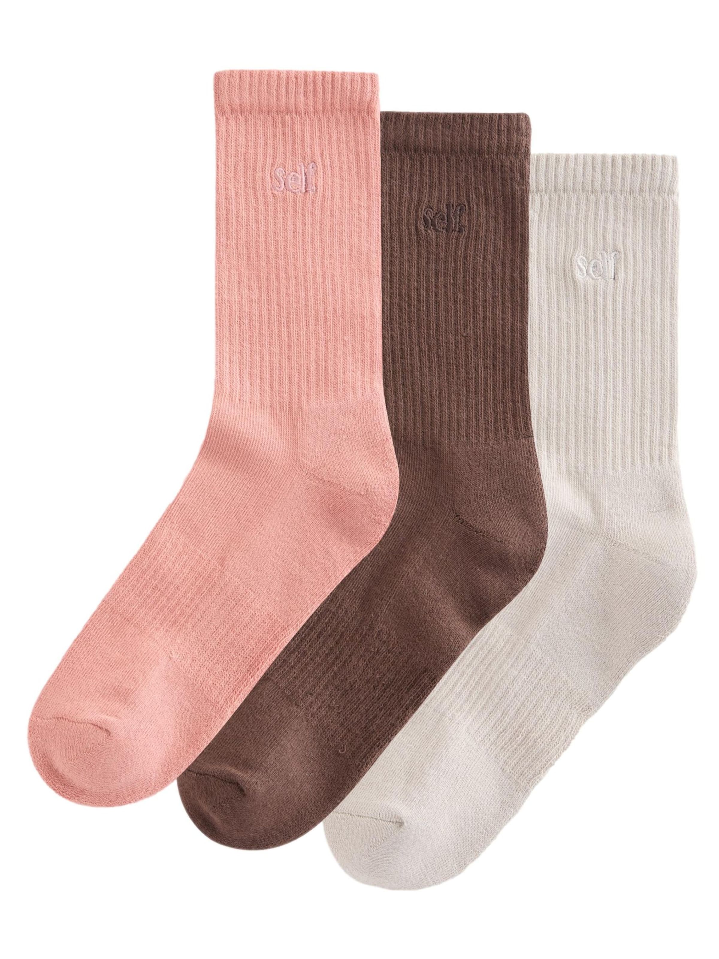 self. Socks in Beige: front