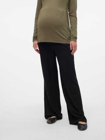 Wide leg Pantaloni di Vero Moda Maternity in nero: frontale