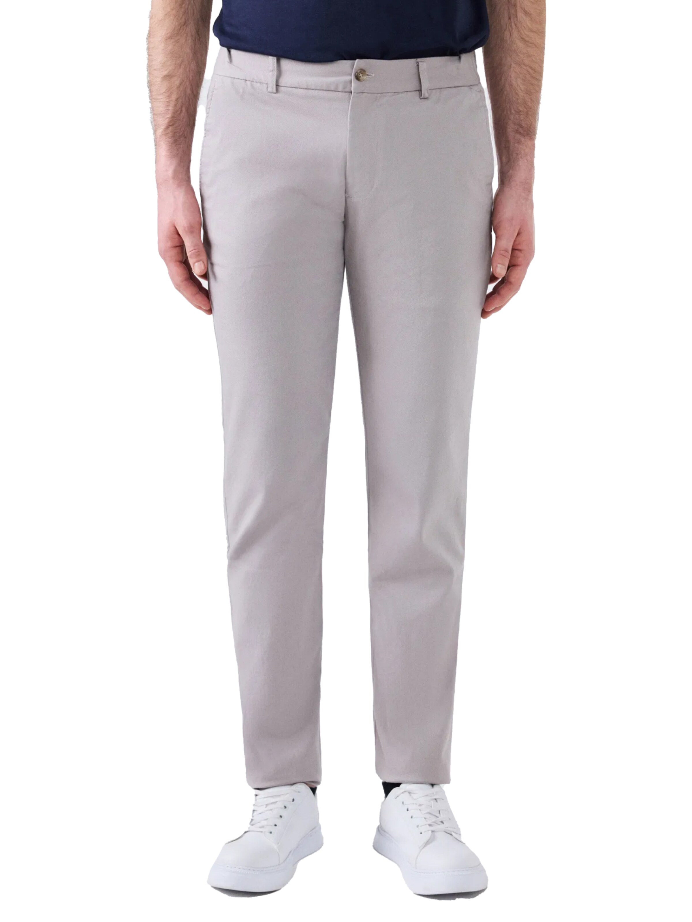 D’S Damat Regular Chino 'Groom' in Grijs: voorkant