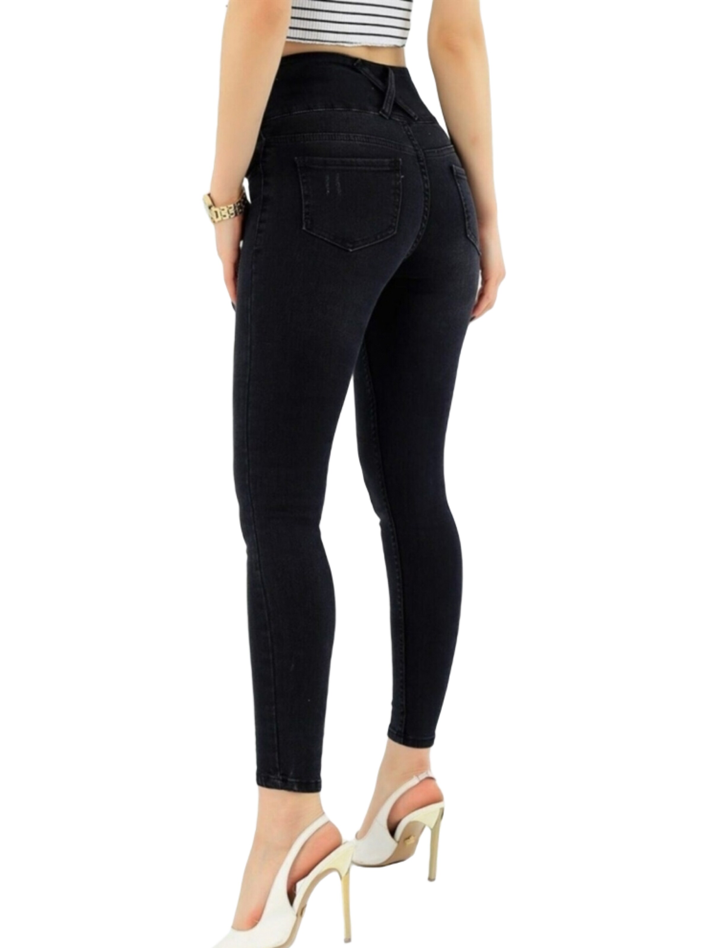 JANE's Skinny Jeans in Black: front