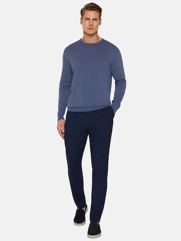 Boggi Milano Regular Pleat-Front Pants in Blue