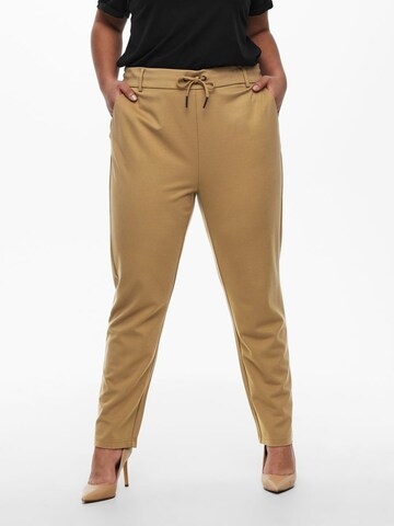 ONLY Carmakoma Regular Trousers in Brown: front
