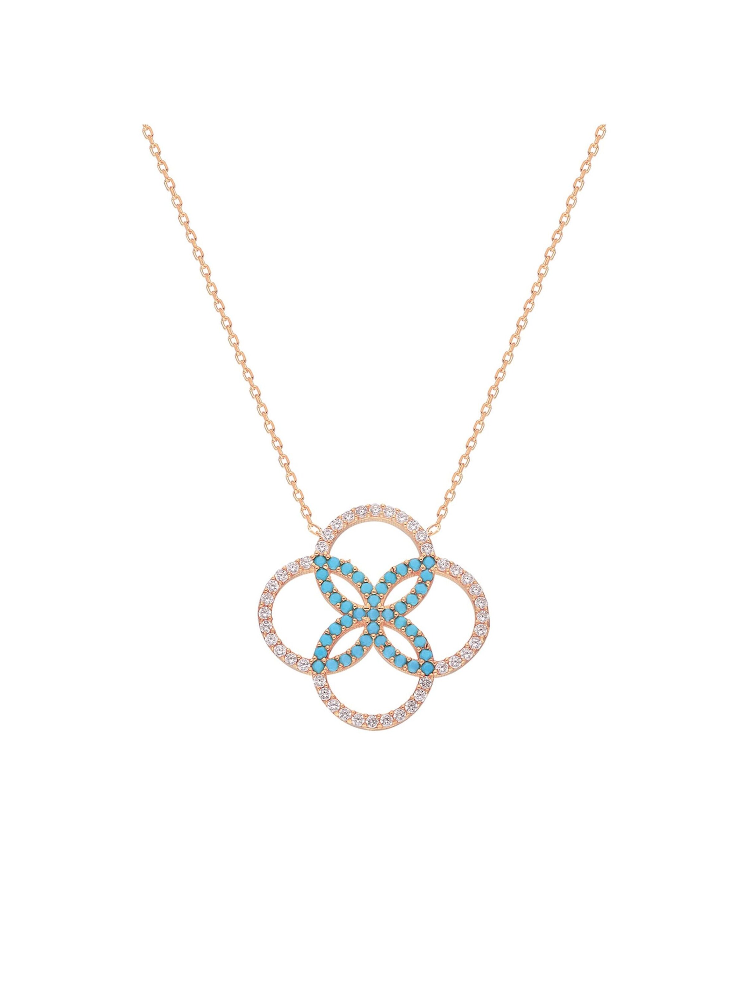 Dkeniz Kette in türkis / rosegold, Produktansicht