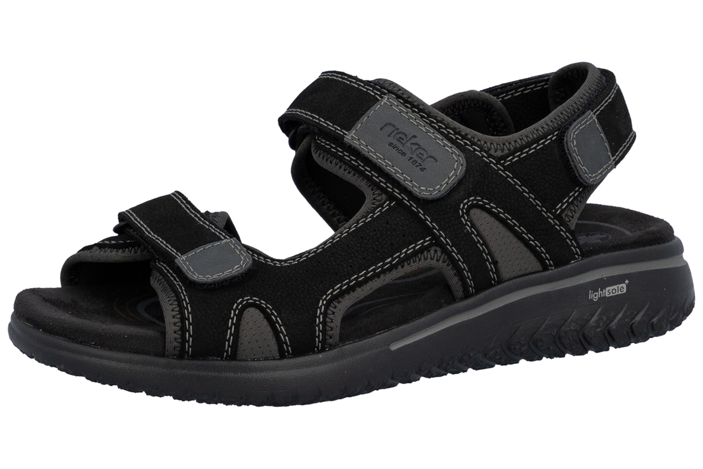 Sandales de randonnée Rieker en noir : devant