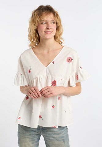 DreiMaster Vintage Bluse in Weiß: predná strana