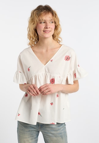 DreiMaster Vintage Bluse in Weiß: predná strana