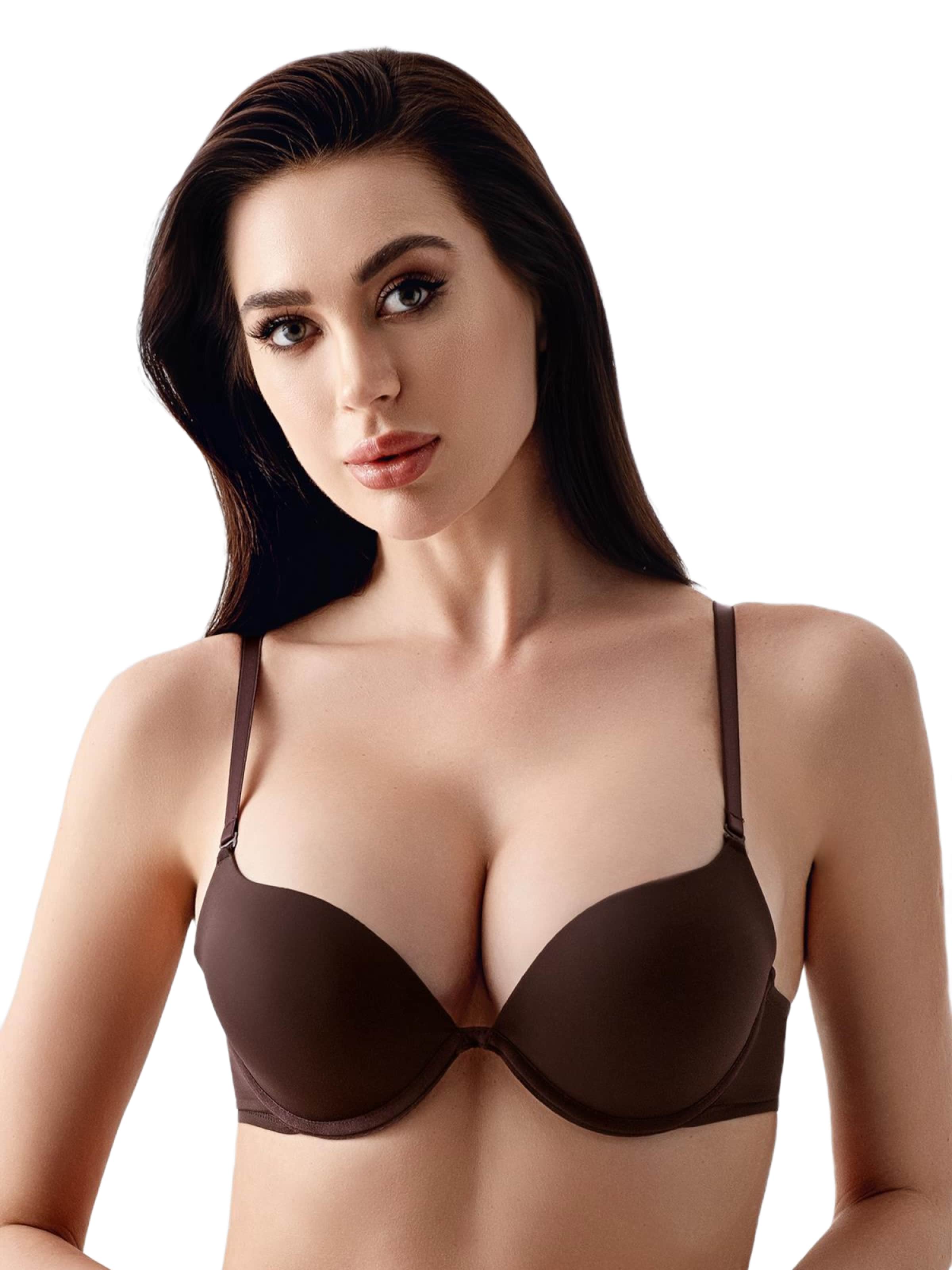 Push-up Soutien-gorge C&City en marron : devant