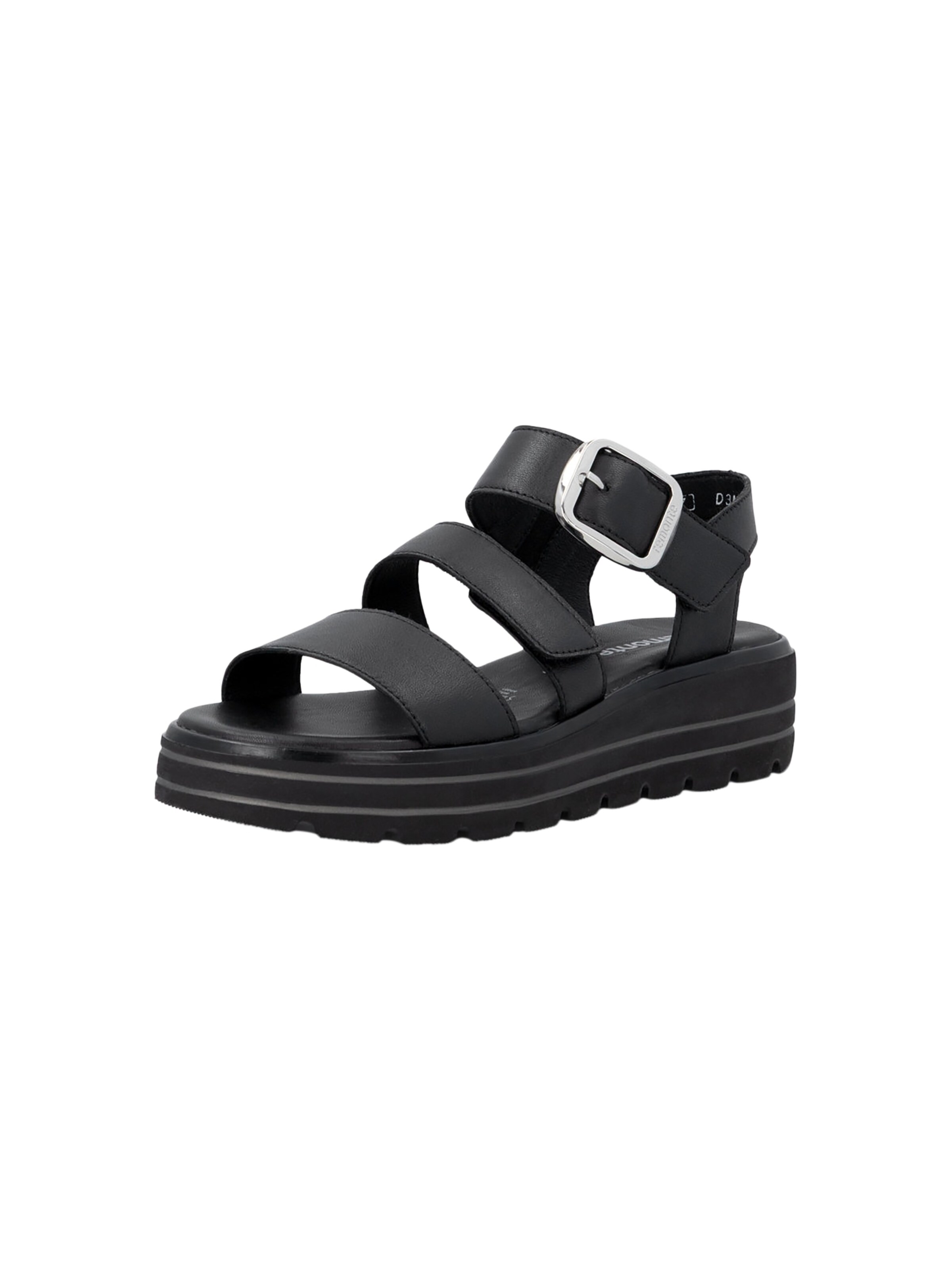 REMONTE Strap sandal in Black: front