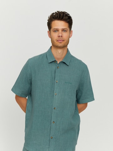 mazine Regular fit Button Up Shirt ' Leland Linen Shirt ' in Green: front