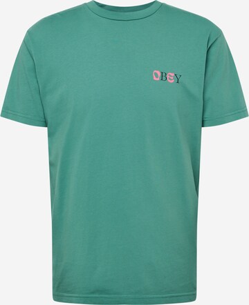 Obey Shirt 'Either Or' in Groen: voorkant