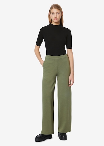 Wide leg Pantaloni de la Marc O'Polo pe verde