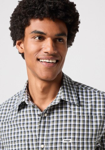 WRANGLER Regular fit Button Up Shirt 'Western' in Blue