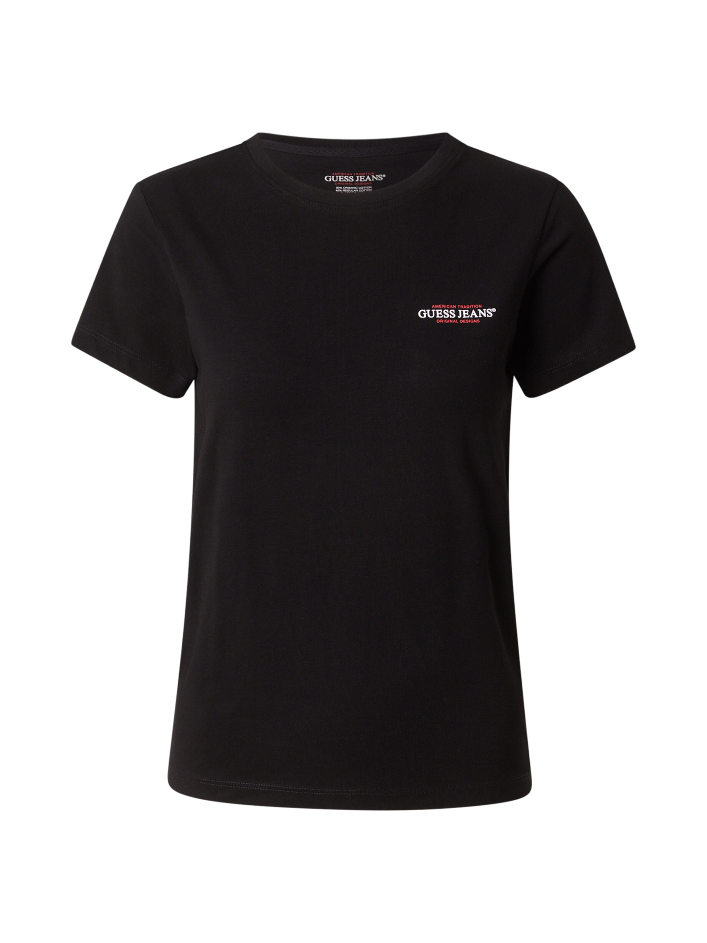 GUESS JEANS Μπλουζάκι σε μαύρο: μπροστά