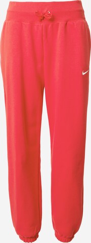 Nike Sportswear Дънки Tapered Leg Панталон 'Phoenix Fleece' в червено: отпред