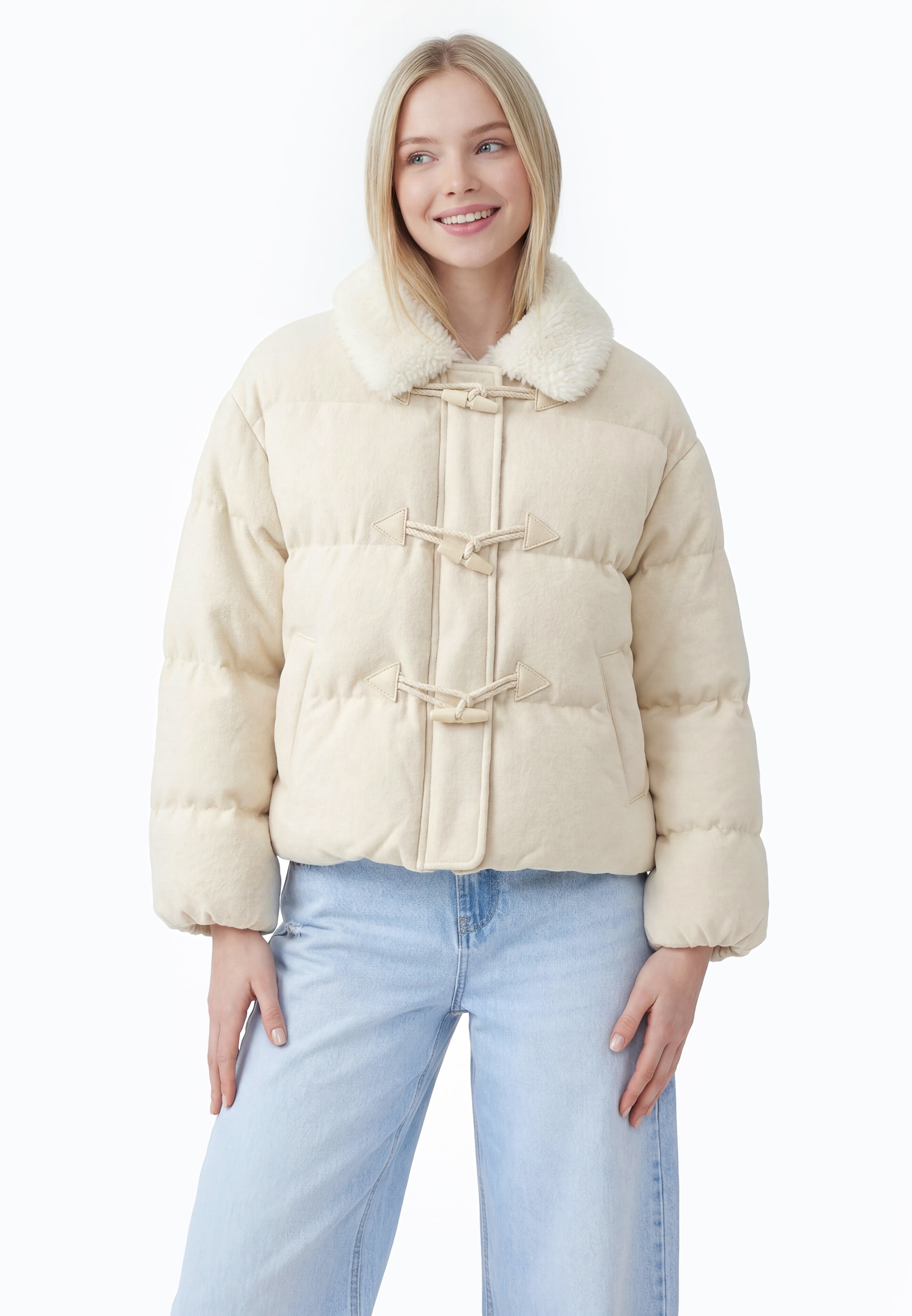 Veste d’hiver MYMO en beige : devant
