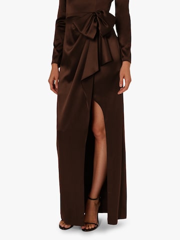 Adrianna Papell Evening dress 'Stretch Satin Ruffle Gown' in Brown