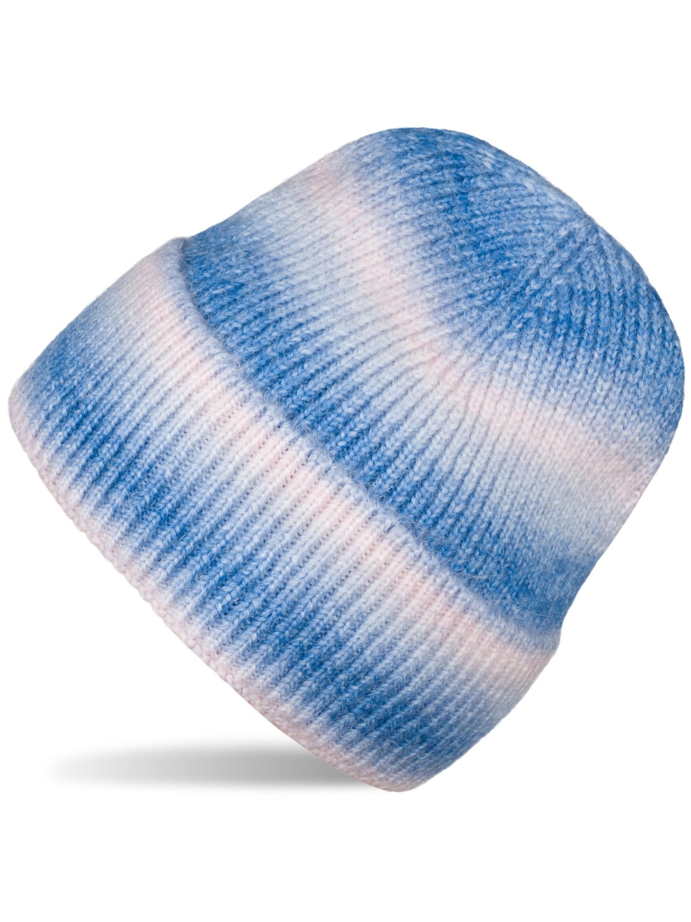 styleBREAKER Mütze 'Strickmütze Ombré'‌‌‌‌‌‌‌‌‌‌ in Blau: Vorderseite