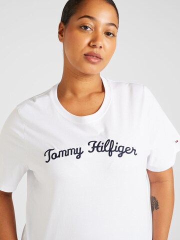 Tricou de la Tommy Hilfiger Curve pe alb