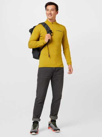 ADIDAS TERREX Performance Shirt 'Xperior' in Yellow