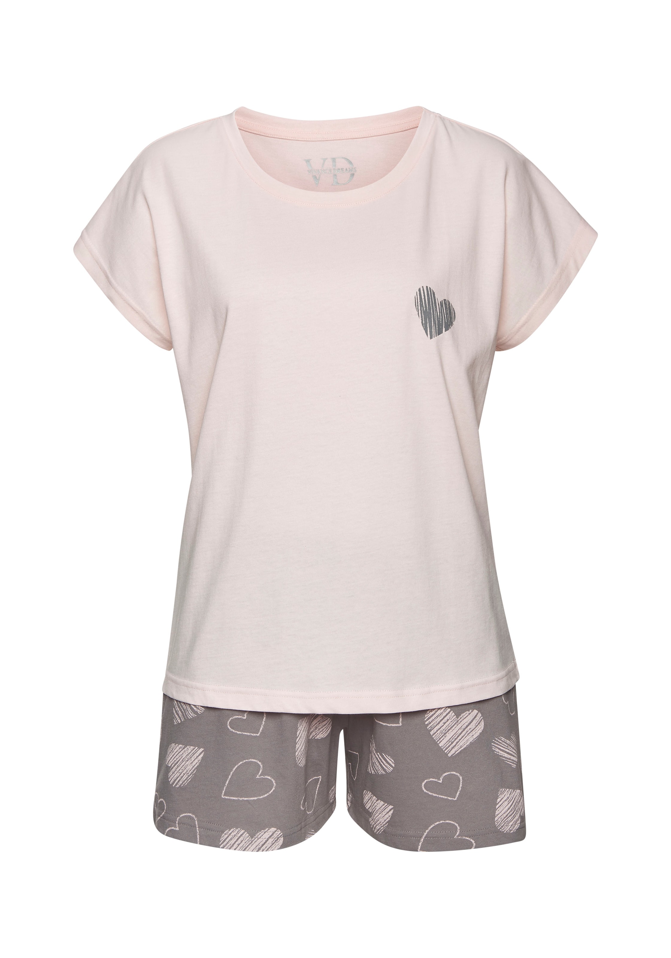 VIVANCE by LASCANA - Pijama 'Dreams' en beige