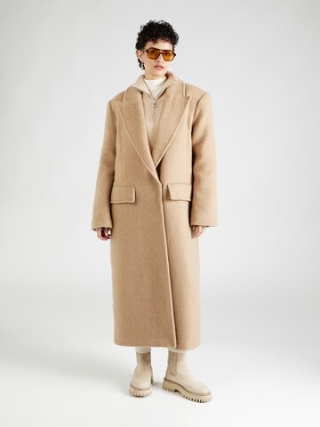 TOPSHOP Between-Seasons Coat in Beige: front