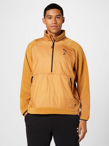 PUMA Athletic Sweater in Beige: front