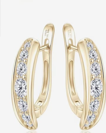 ROUGEMONT Jewellery Ohrringe 'Funkelnde Moissanit Creolen mit Echtheitszertifikat' in Gold: Vorderseite