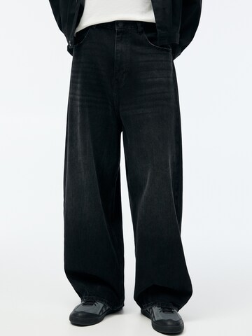 Pull&Bear Wide leg Jeans in Black: front