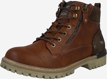 MUSTANG - Botas com atacadores em castanho: frente